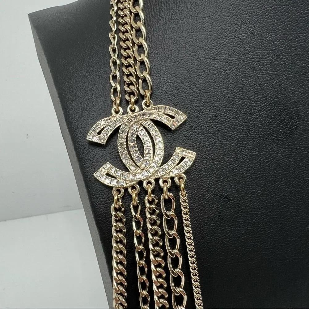 Chanel Strass CC Multistrand Necklace